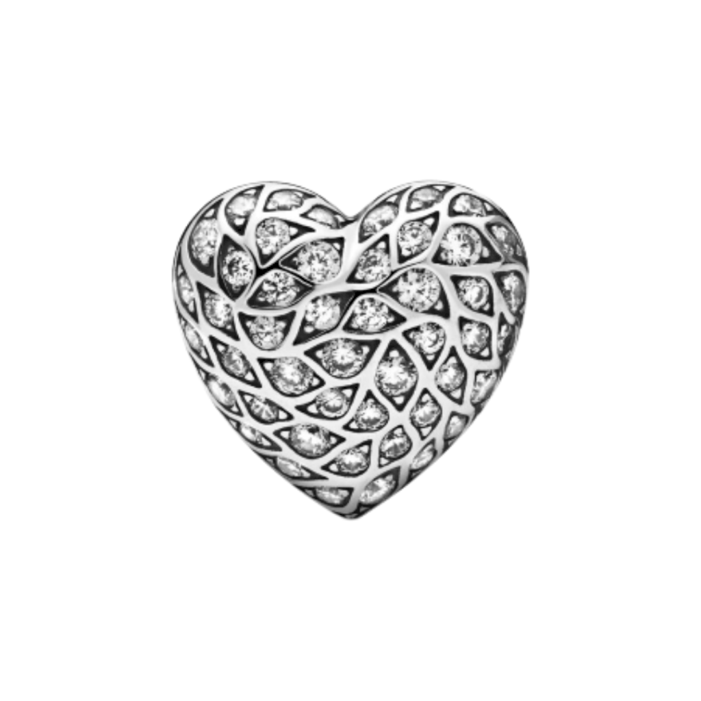 1 BRINCO CORAÇÃO LUXO PAN - PRATA 925