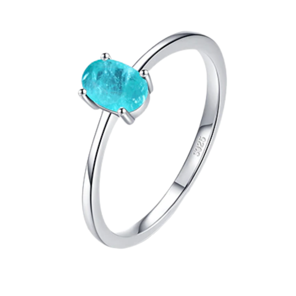 ANEL PEDRA AZUL CLARO - PRATA 925