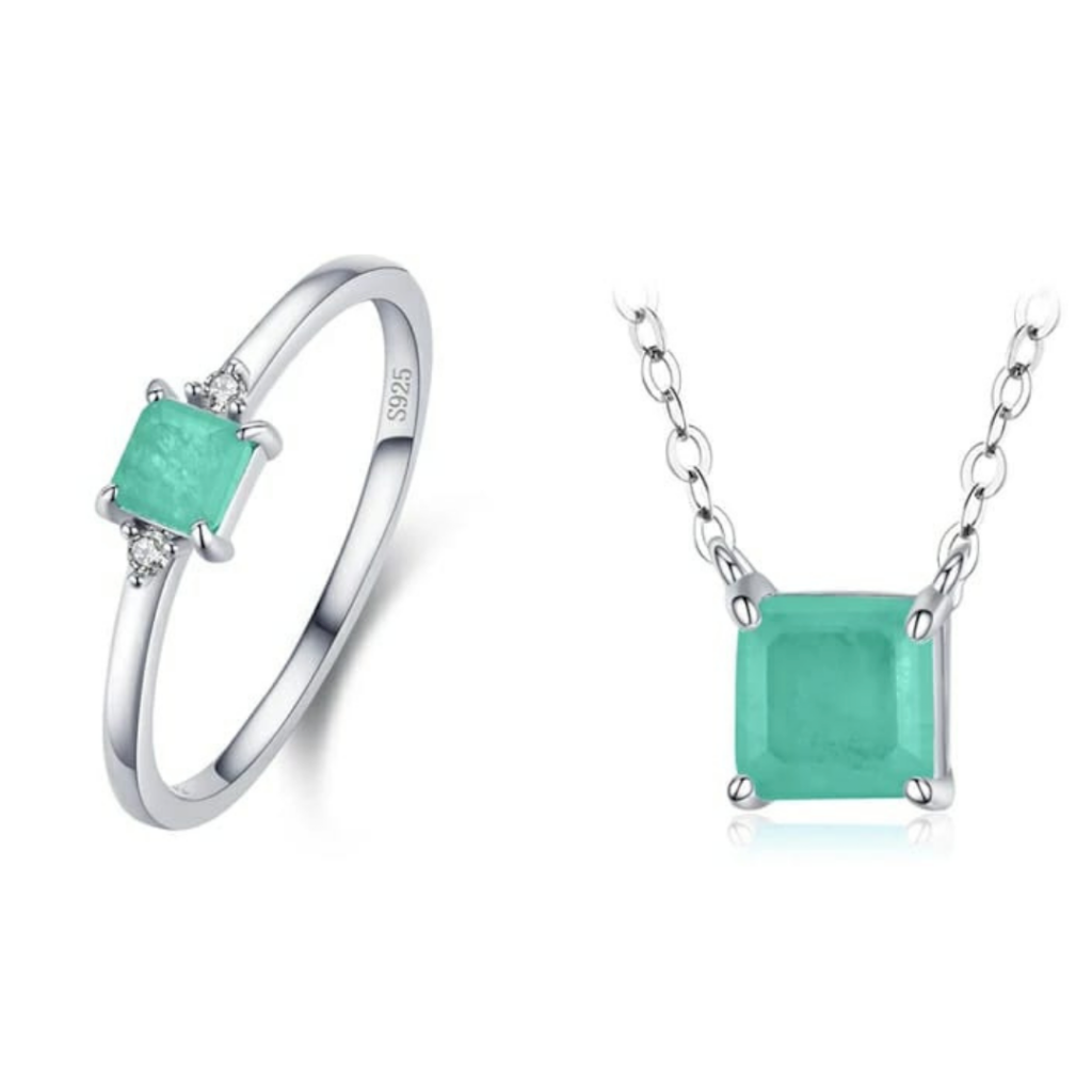 CONJUNTO GREEN LUXO - PRATA 925