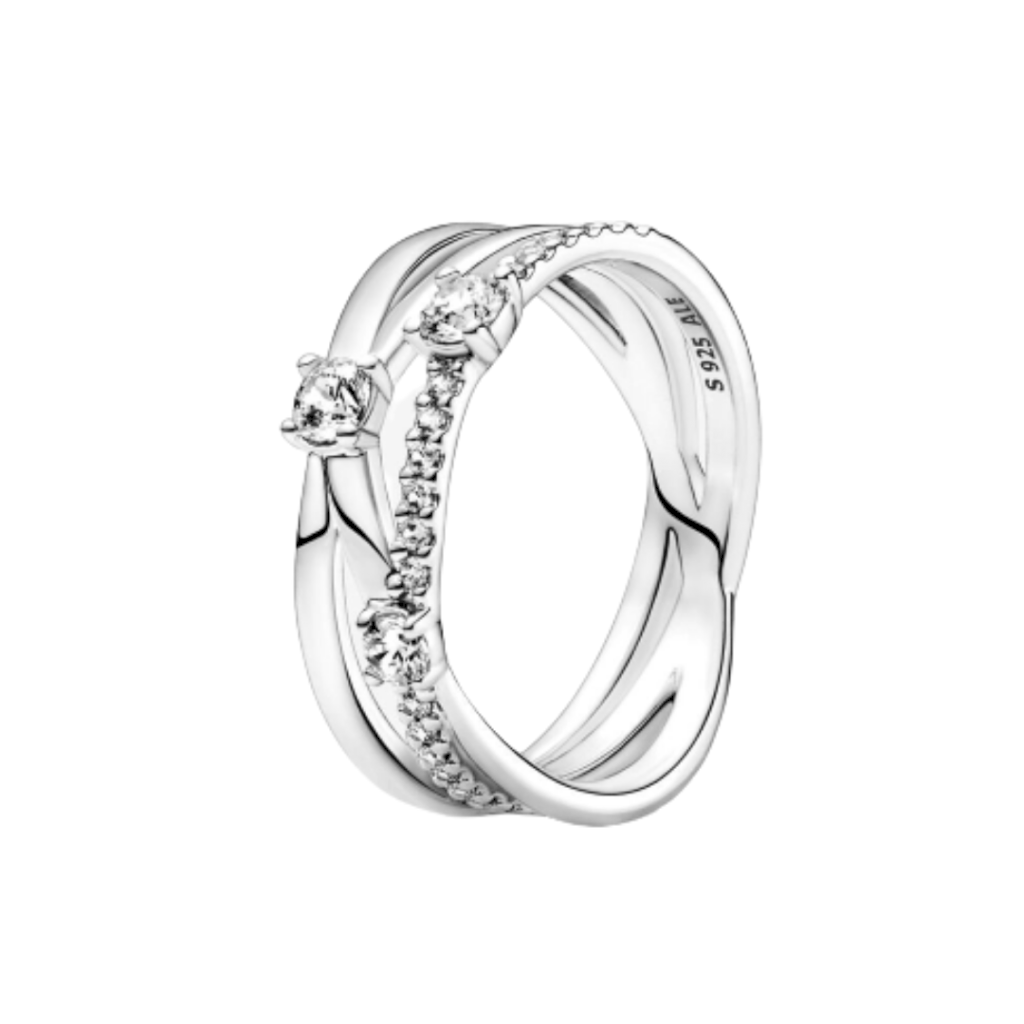 ANEL TRIPLA CINTILANTE PAN - PRATA 925