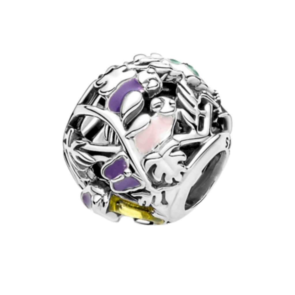 BERLOQUE CRIATURAS E FOLHAS DA SELVA PAN - PRATA 925