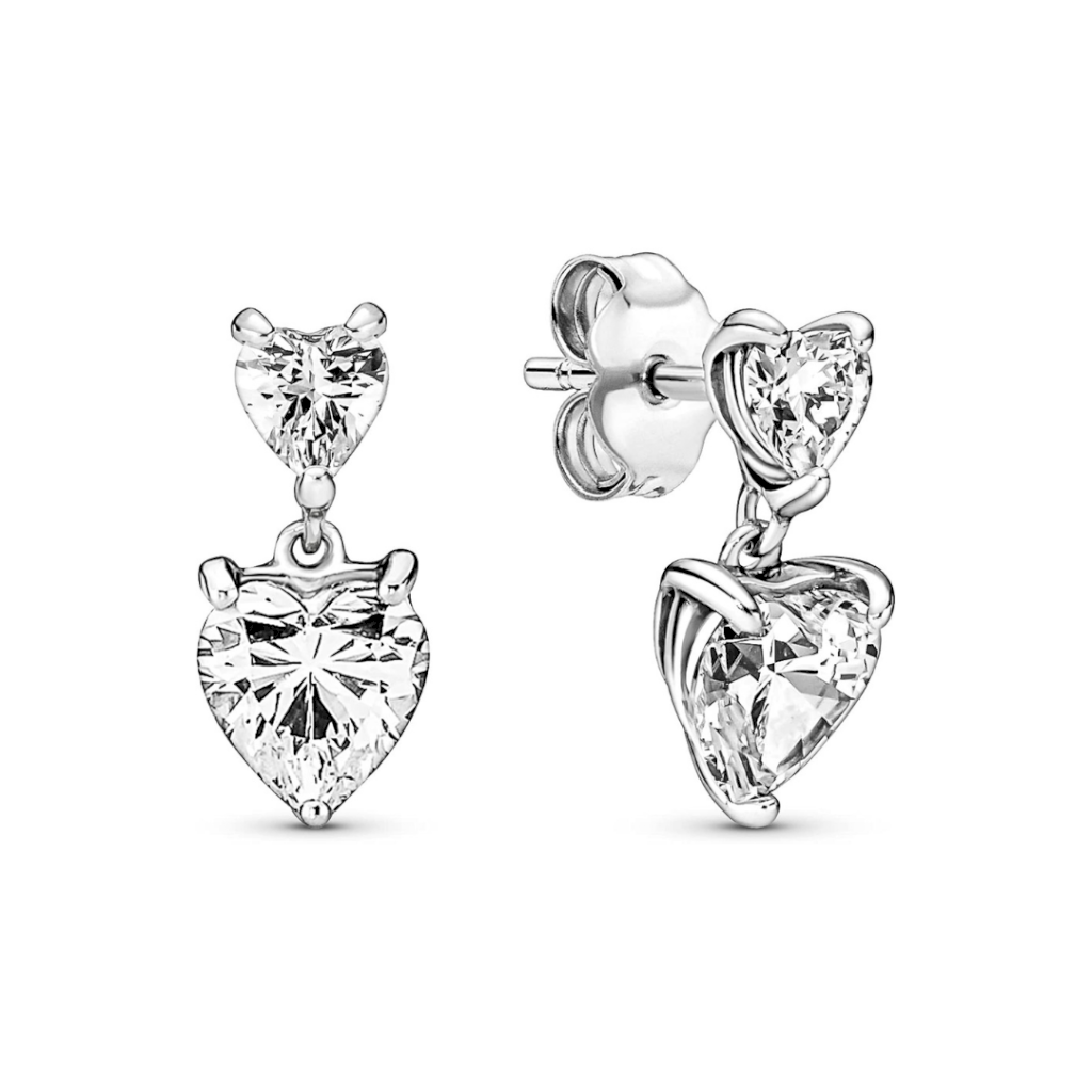 BRINCO DUPLO CORAÇÃO PAN - PRATA 925