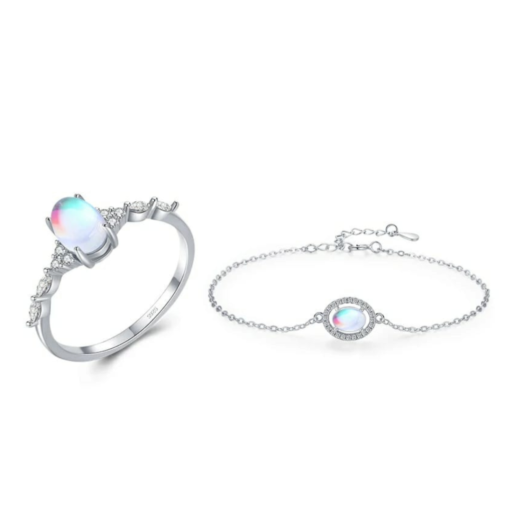 CONJUNTO MOONSTONE - PRATA 925