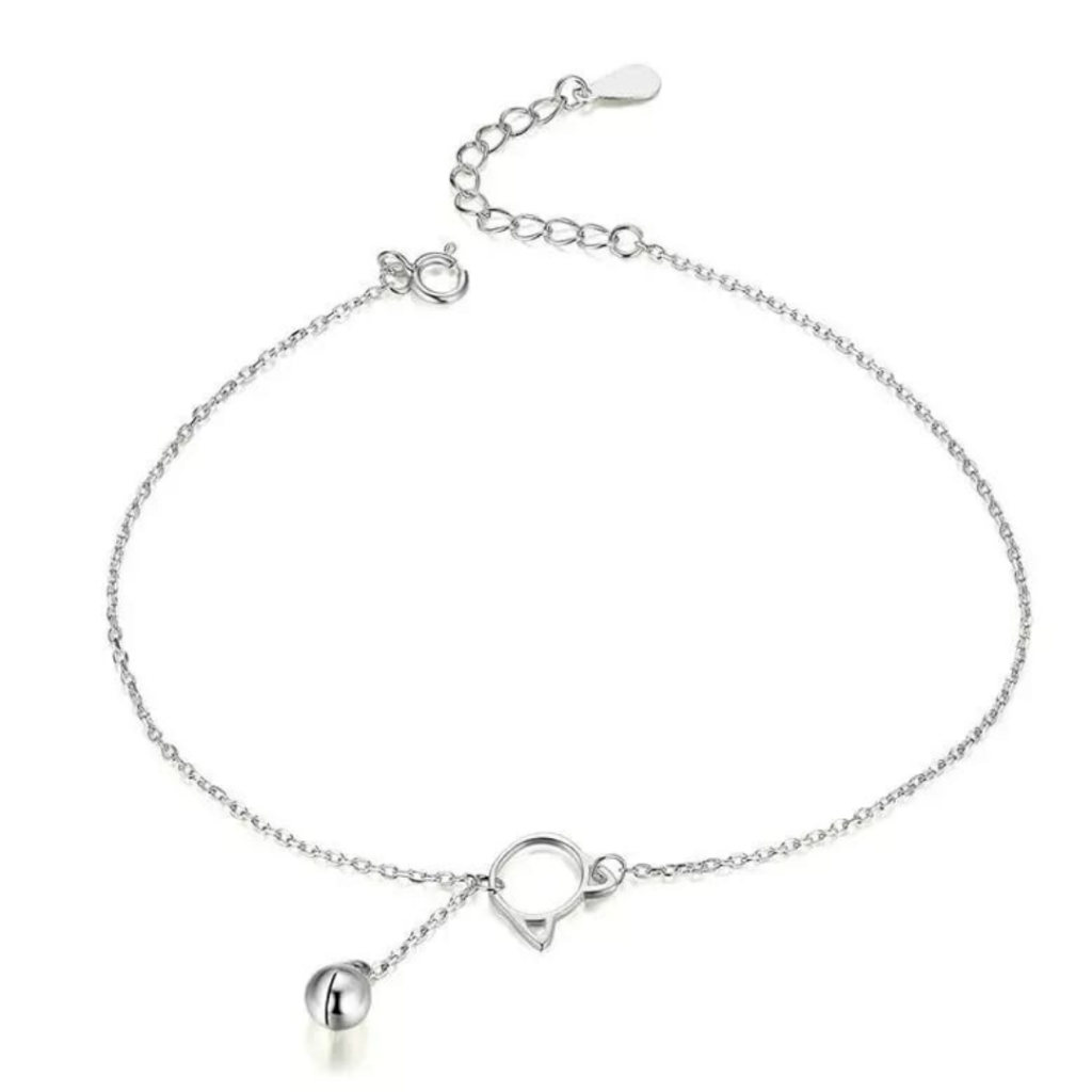 TORNOZELEIRA GATINHO - PRATA 925