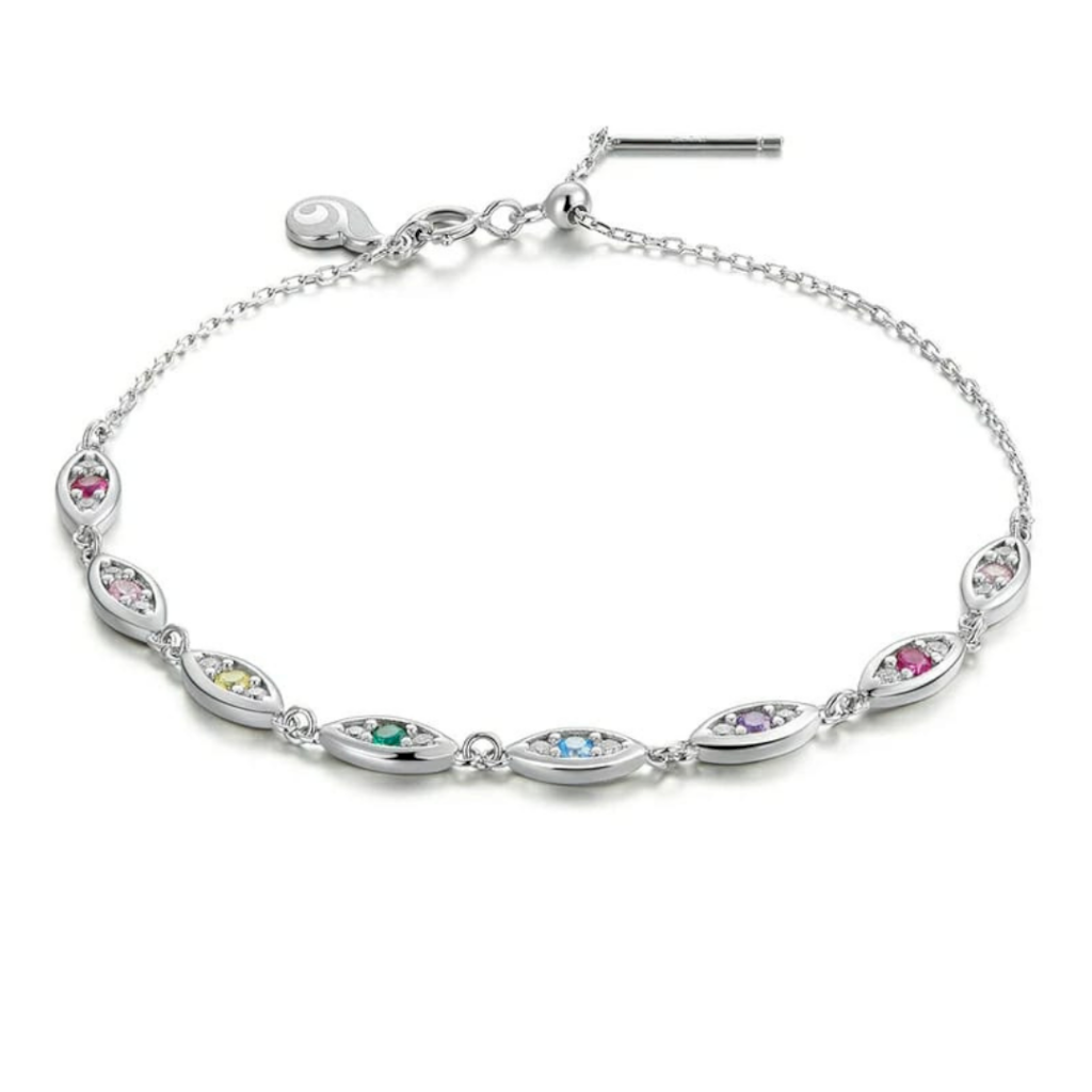 PULSEIRA OLHOS PEDRAS - PRATA 925