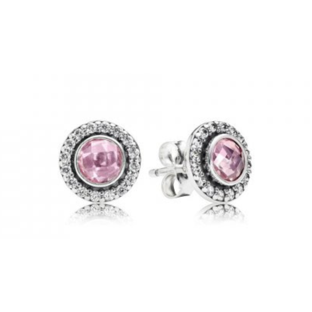 BRINCO BRILHANTE PINK PAN - PRATA 925