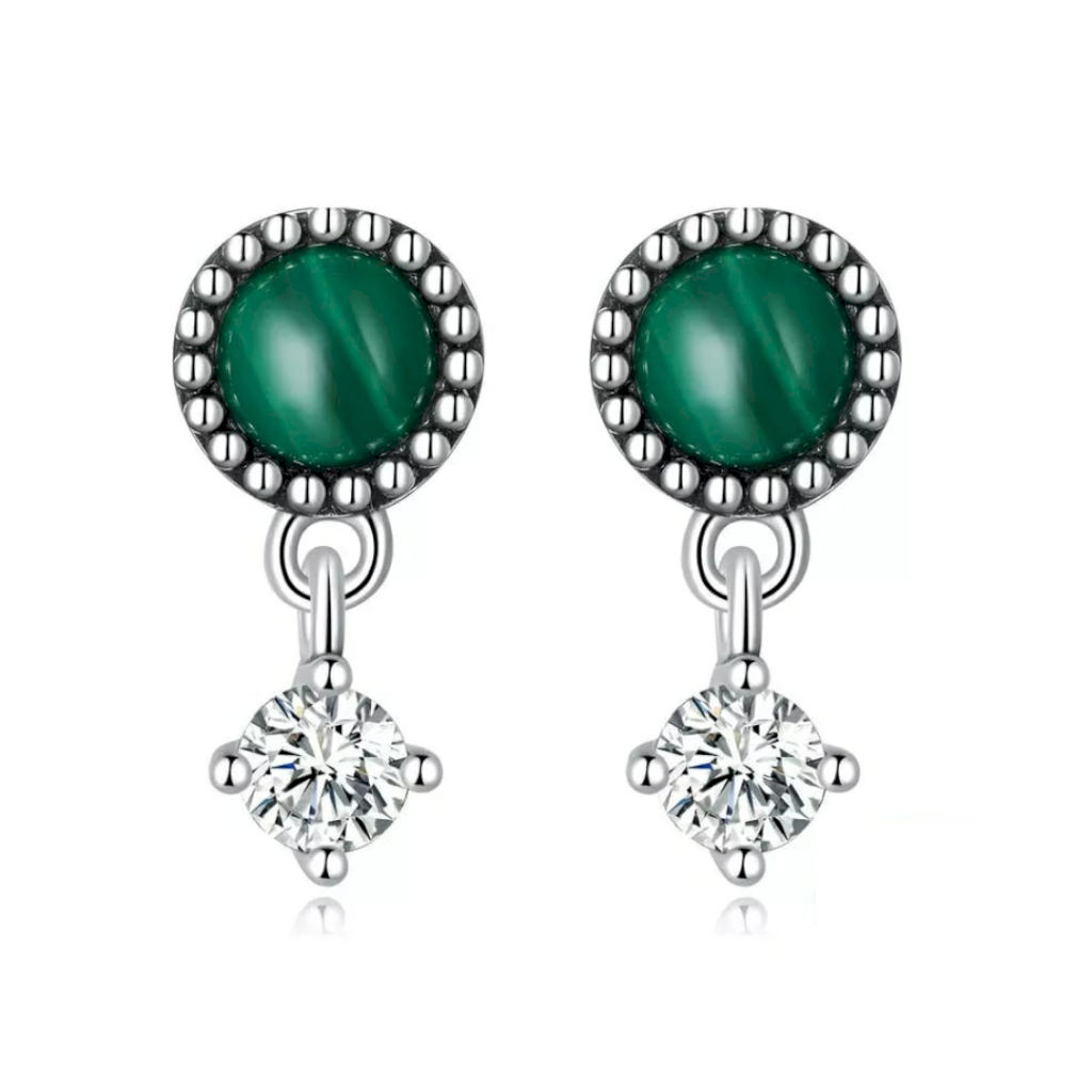 BRINCO MALAQUITA - PRATA 925