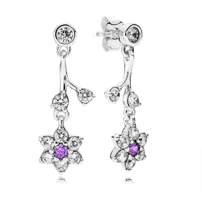 Brinco Flores Crystal Pan - Prata 925