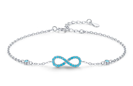 PULSEIRA INFINITO TURQUES - PRATA 925