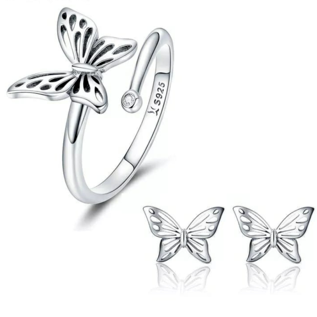 CONJUNTO BORBOLETA - PRATA 925