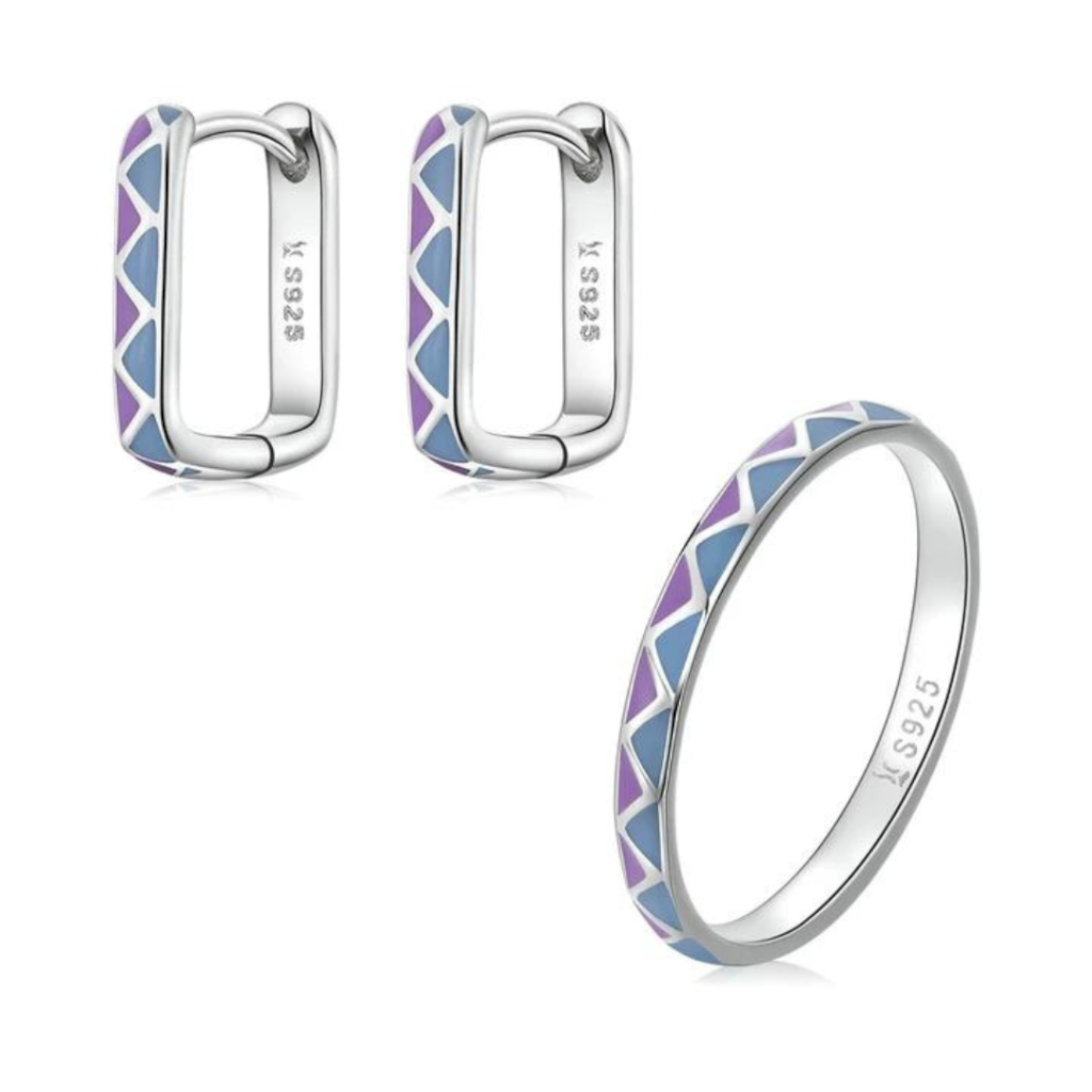 CONJUNTO CORES VIOLETA - PRATA 925