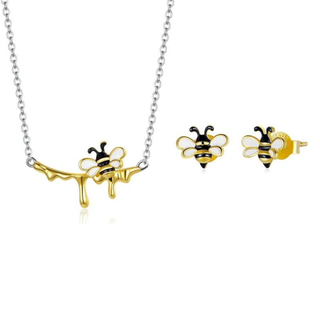 CONJUNTO ABELHA ADORÁVEL - PRATA 925