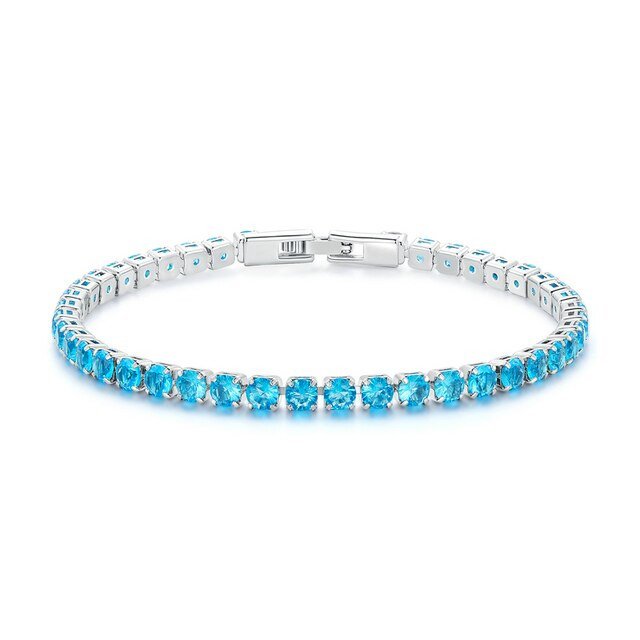 PULSEIRA RIVIERA AZUL - PRATA 925