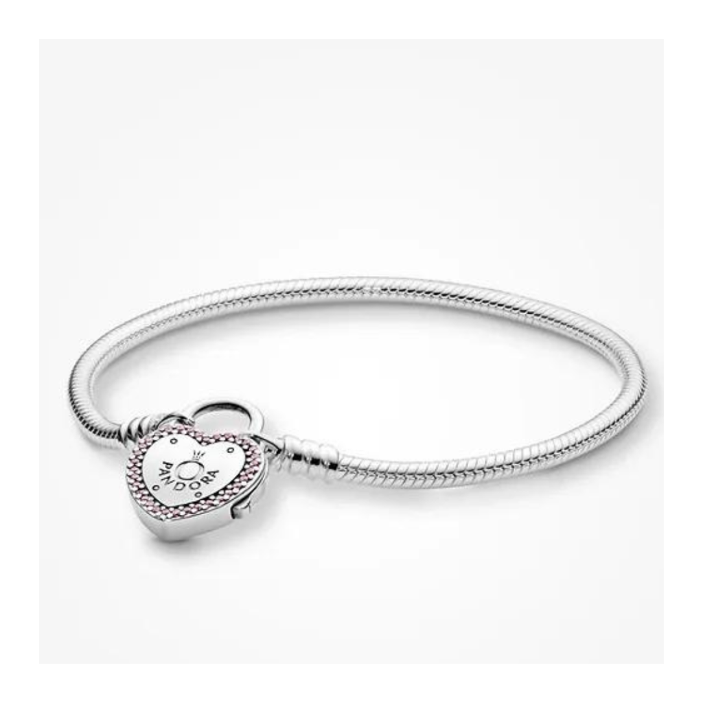 Pulseira cadeado coração