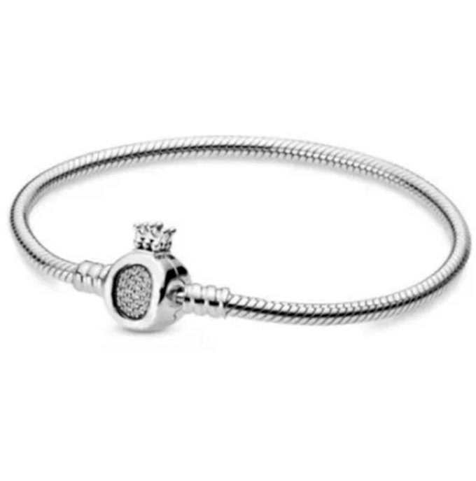 PULSEIRA PAND COROA CRAVEJADA - PRATA 925