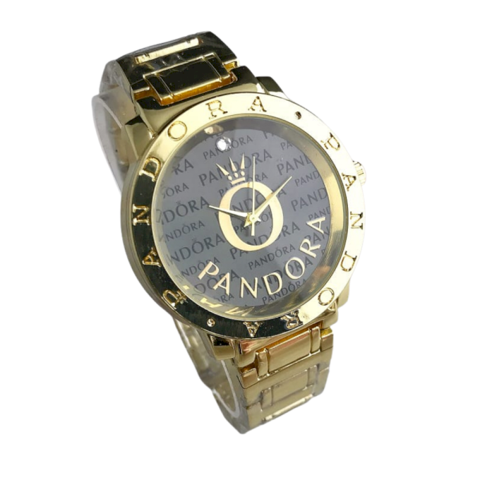 RELÓGIO FUNDO TRANSPARENTE PAN DOURADO 