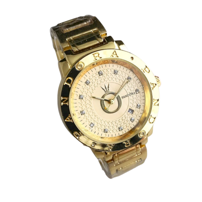 RELÓGIO PAN DOURADO LOGO