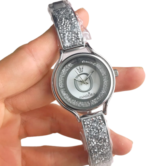 RELÓGIO PAND DE STRASS PRATA