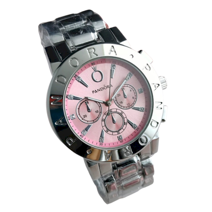 RELÓGIO PAND FUNDO ROSA PRATA