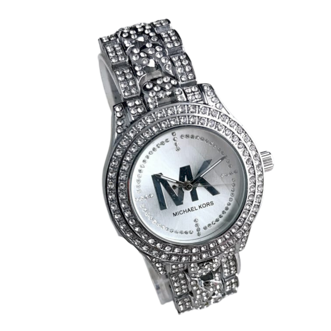 RELÓGIO MK PRATA CRAVEJADO