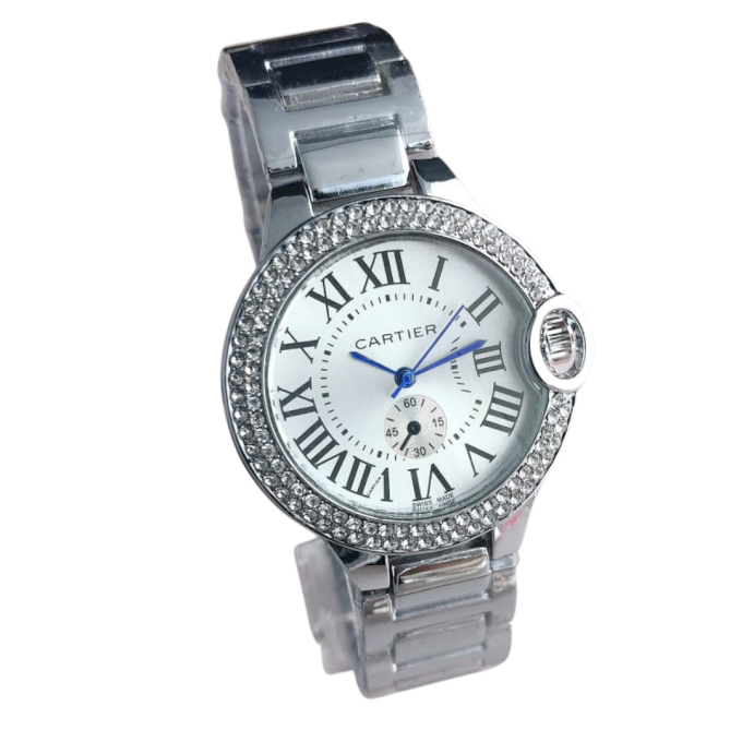 RELÓGIO CART CRAVEJADO PRATA