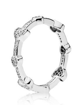 ANEL PAND CORAÇÕES - PRATA 925