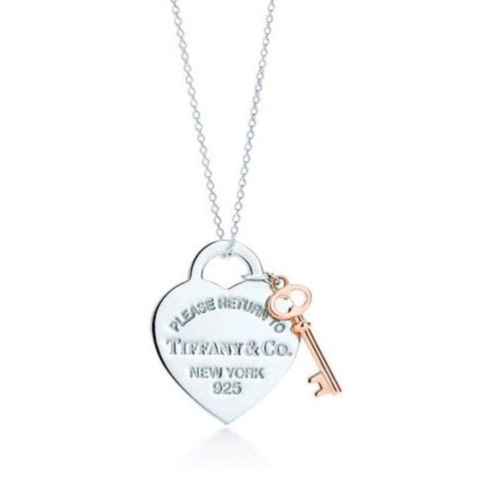 COLAR TIFFA CHAVE DE OURO - PRATA 925