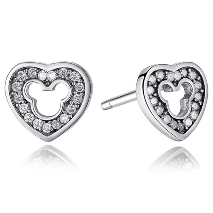 BRINCO CORAÇÃO MINNIE PAND - PRATA 925