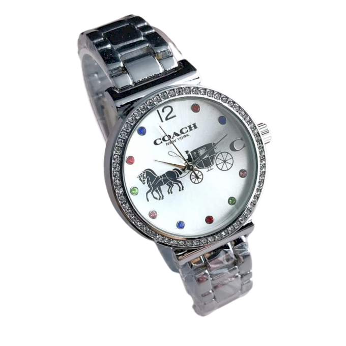 RELÓGIO PEDRAS COLORES PRATA CH