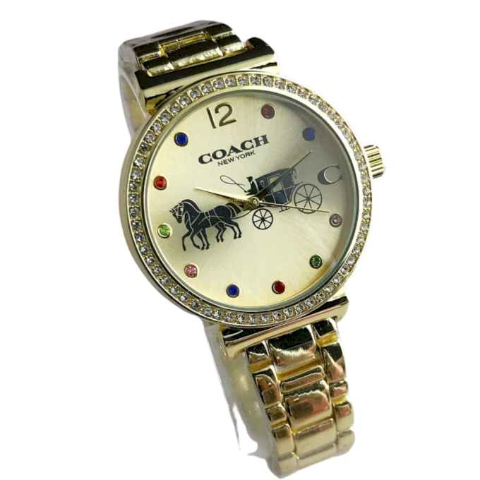 RELÓGIO PEDRAS COLORES OURO CH