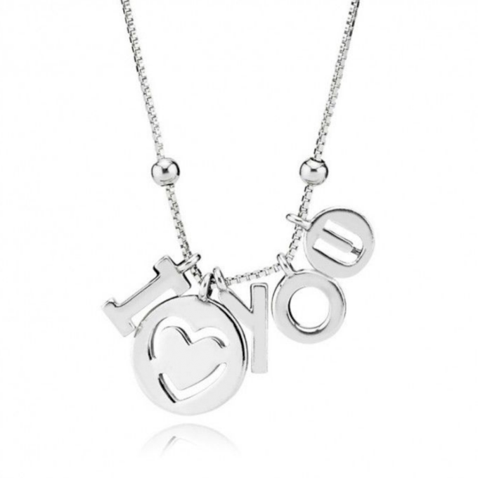 COLAR I LOVE YOU PAND - PRATA 925