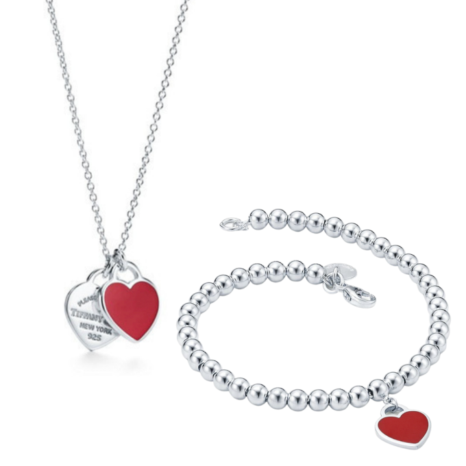 CONJUNTO TIFFA RED - PRATA 925