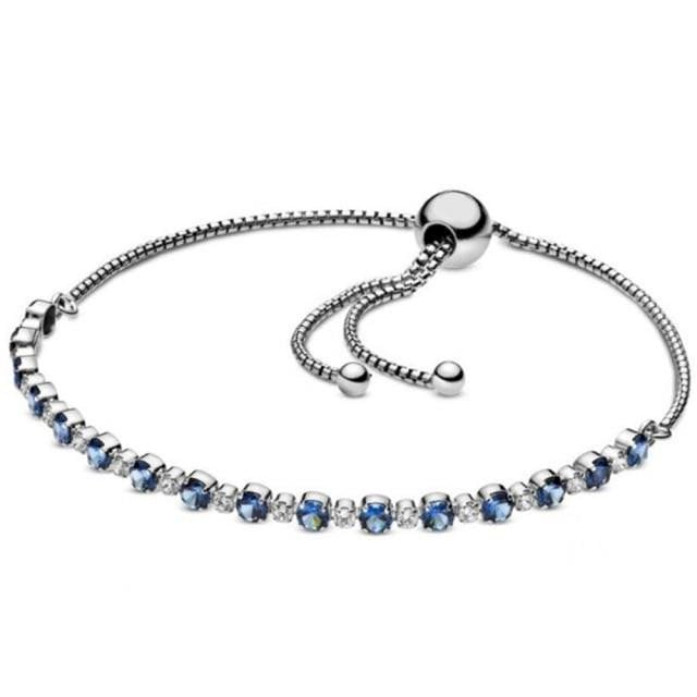 PULSEIRA GRAVATINHA PAND BLUE - PRATA 925