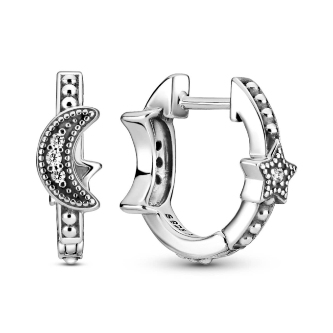 BRINCO ESTRELA & LUA PAND - PRATA 925