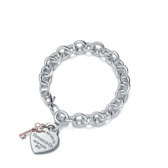 PULSEIRA TIFFA CORRENTE CHAVE DE OURO - PRATA 925