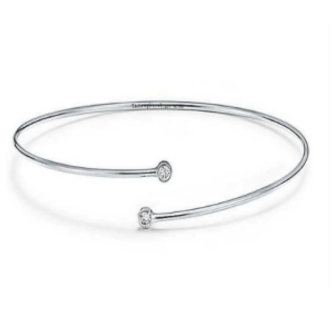 PULSEIRA RÍGIDA  TIFFA PONTO DE LUZ - PRATA 925