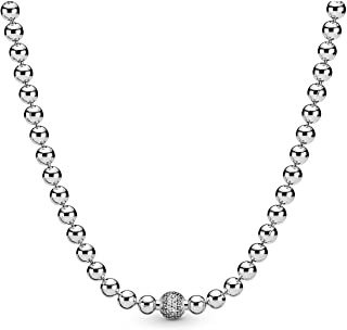 COLAR PAN BEADS AND PAVE - PRATA 925