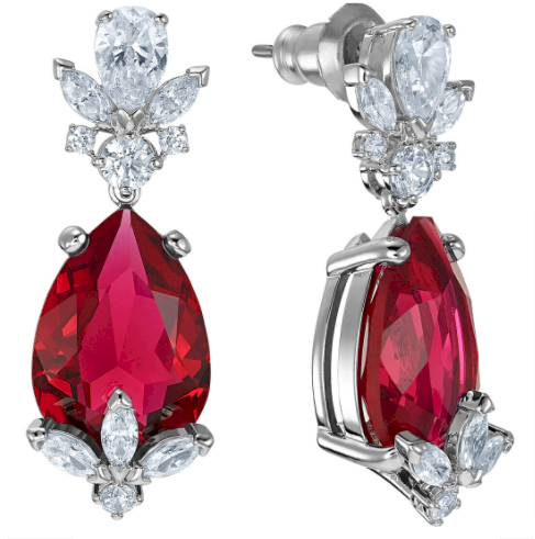 BRINCO SWA RUBI - BANHADO A PRATA