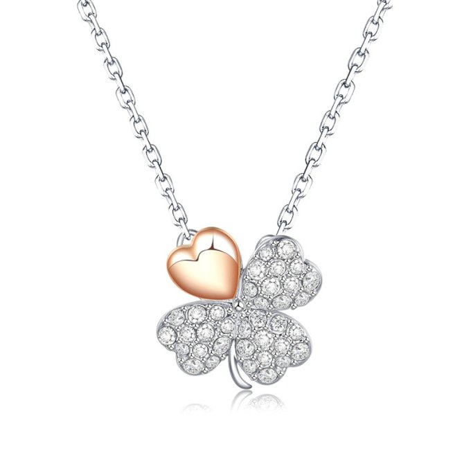 COLAR TREVO SWA - BANHADO A PRATA