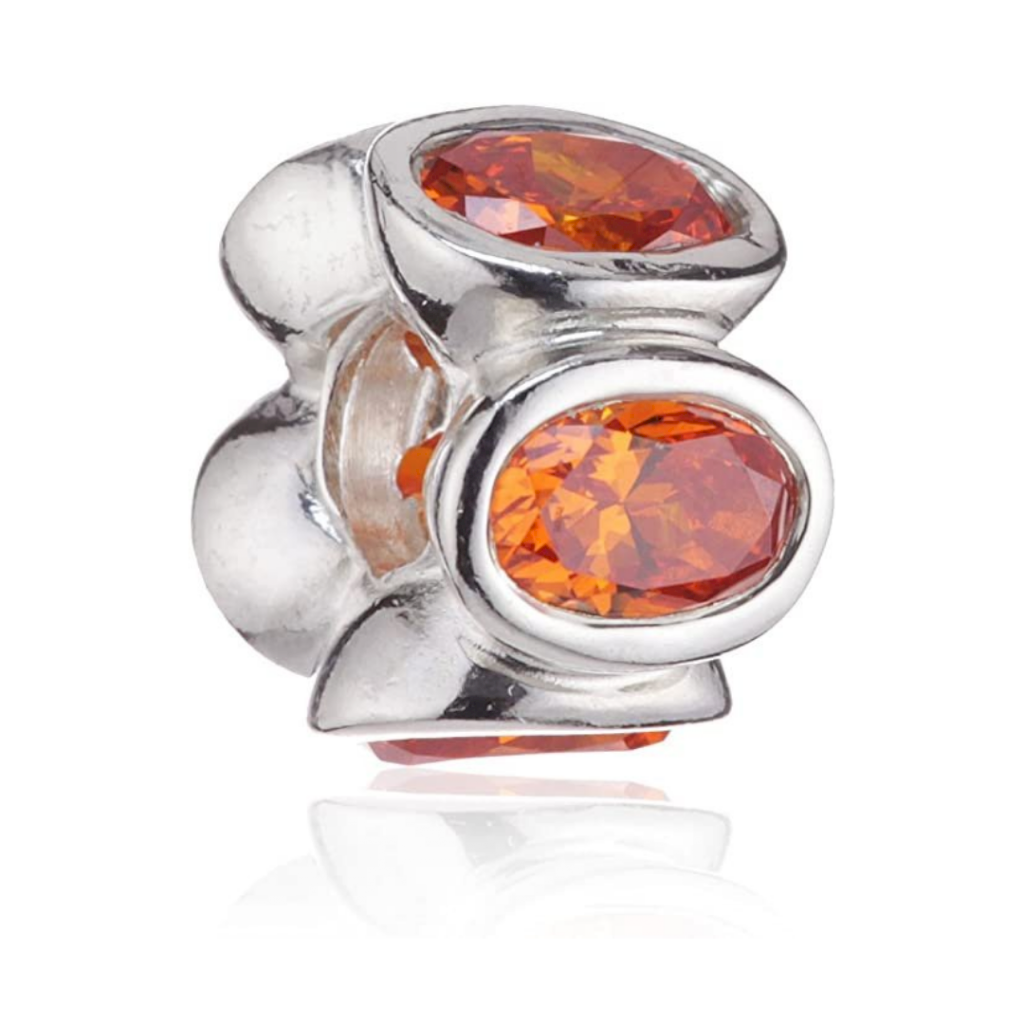 BERLOQUE BEAD RED STONES - PRATA 925
