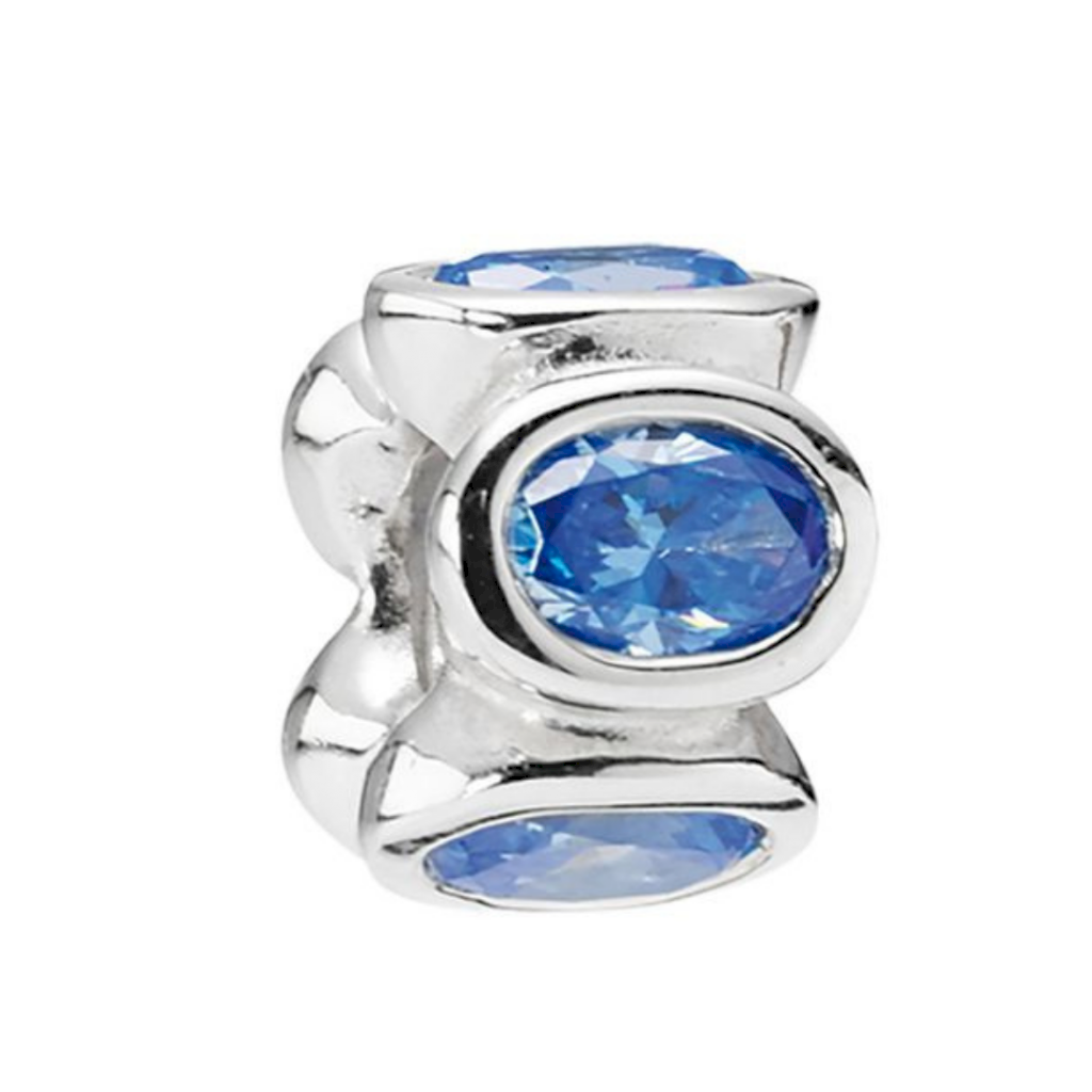 BERLOQUE BEAD BLUE STONES - PRATA 925