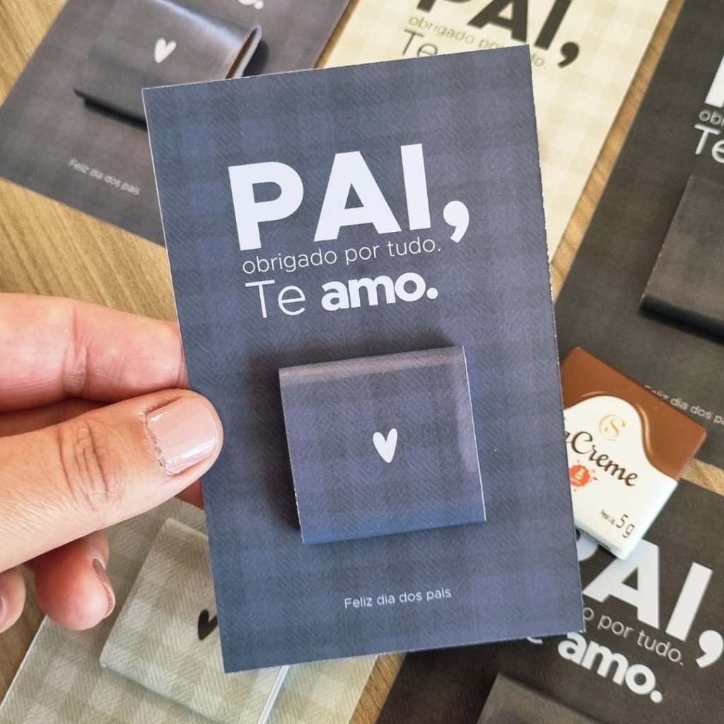 💙 Kit Cartão Dia dos Pais com Chocolate LaCreme