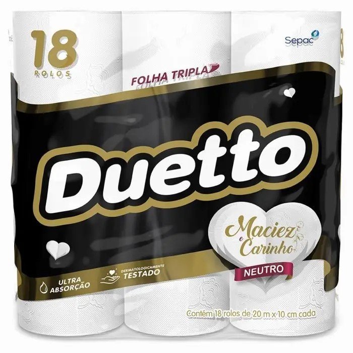 PAPEL H DUETTO C/18 FL TRIPLA NEUTRO