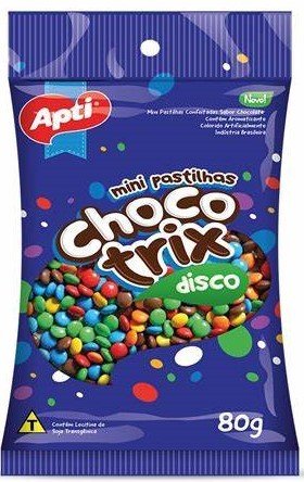 MINI PASTILHAS CHOCOLATE DISCOS APTI 80G SACHE