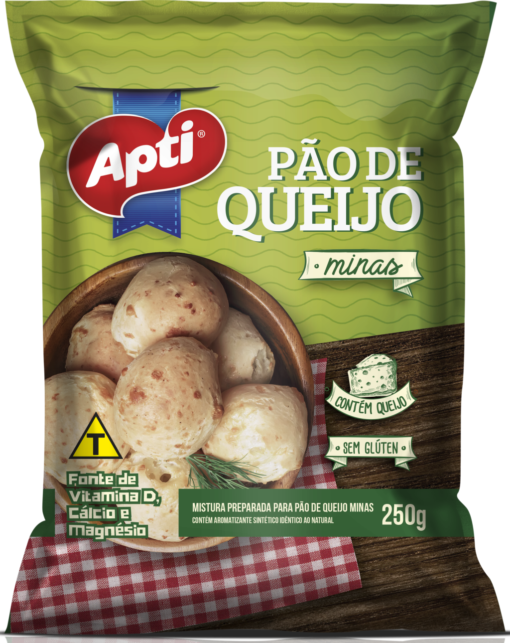 PAO DE QUEIJO APTI 250G MINAS PACOTE