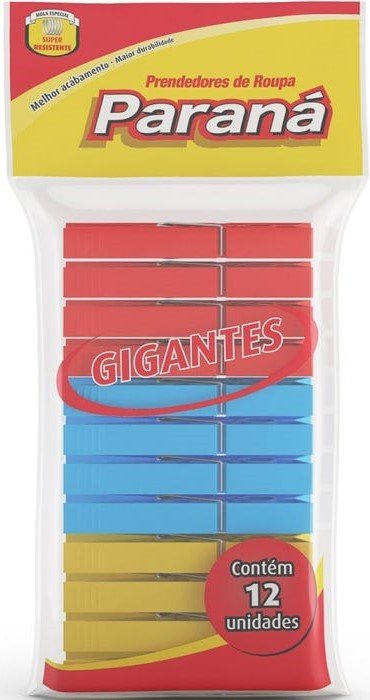 PREND. DE ROUPA PARANA PLASTICO GIGANTE C/12