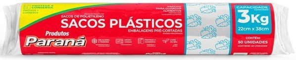 SACOS PLASTICOS PARANA 3KG 0,22X0,38CM