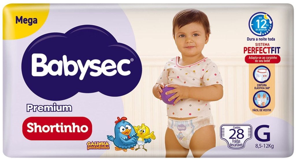 FRALDA BABYSEC SHORTINHO MEGA G C/28