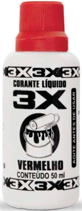 CORANTE 3X 50ML VERMELHO
