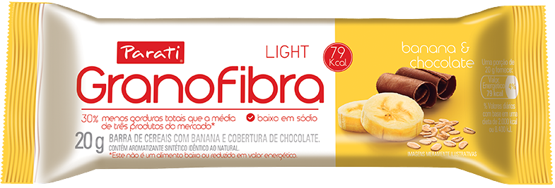 BARRA CER. GRANOFIBRA LIGHT 20G BAN/CHOC